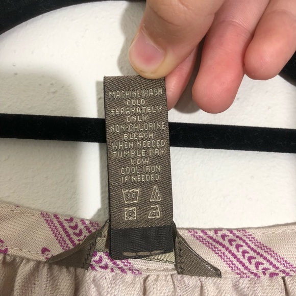 🌺Bit& Bridle Purple Patterned Henley 3/4 Length Bell Sleeve - Picture 6 of 6